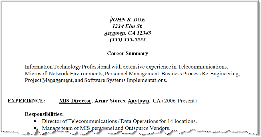 career summary