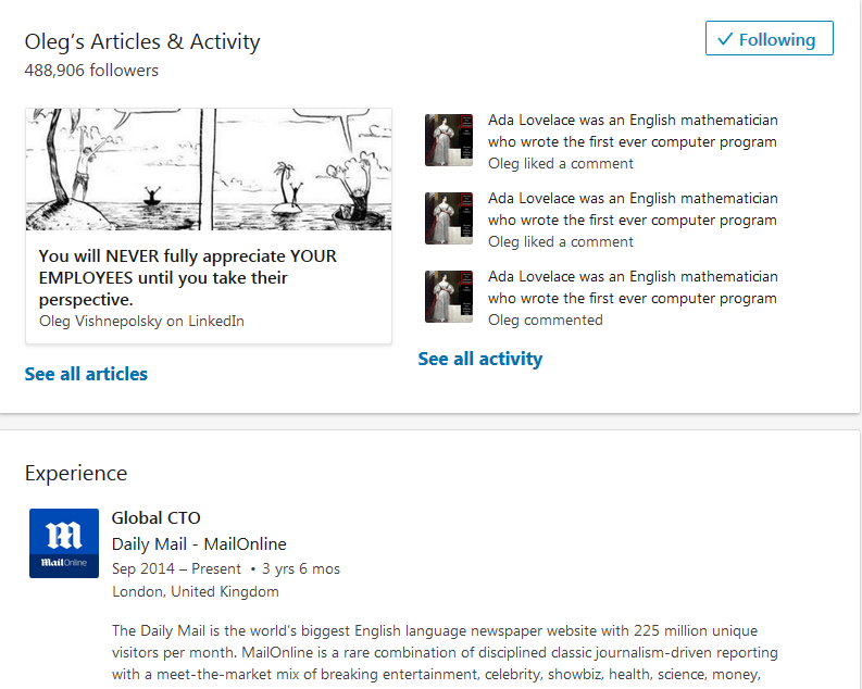 linkedin_articles and activity