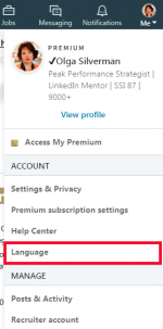how to change language_linkedin